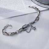 Retro Thai Silver Female Tank Chains Bracelet
