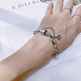 Retro Thai Silver Female Tank Chains Bracelet