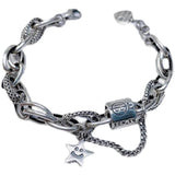 Retro Thai Silver Female Tank Chains Bracelet