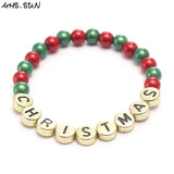 Baby Girls Christmas Beads Bangle Bracelet Child Kids Christmas Party Bracelet