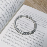 Thai Silver Flower Carved Ladies Bangle Jewelry - No Fade