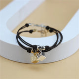 Anslow Geometric Cube Charms Pendant Leather Bracelet