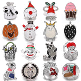 5pcs Christmas Snap Jewelry Metal Snap Buttons Fit Bracelet Charm
