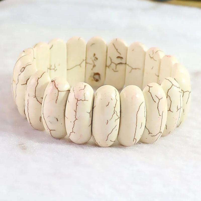 Calaite Turquoise Stone 25x10mm Charms Bracelets Bangles Men Women Christmas