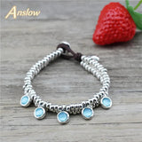 Anslow DIY Beads Leather Bracelet For Women Christmas Gift