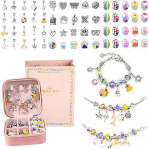 Girls Charm Bracelet Making Kit Gift Box 66 Pcs for Ages 6-12