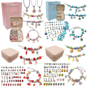 Girls Charm Bracelet Making Kit Gift Box 66 Pcs for Ages 6-12