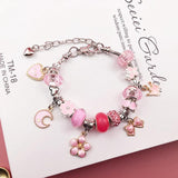 Girls Charm Bracelet Making Kit Gift Box 66 Pcs for Ages 6-12