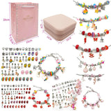 Girls Charm Bracelet Making Kit Gift Box 66 Pcs for Ages 6-12