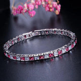 Pera Classic Women Jewelry Crystal Dark CZ Square Silver Bracelet for Christmas