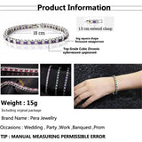 Pera Classic Women Jewelry Crystal Dark CZ Square Silver Bracelet for Christmas