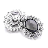 Flower Tree Of Life Crystal Gemstone Snap Button Bracelet