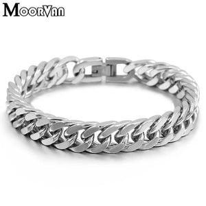 Moorvan Stainless Steel Men's Bracelet, 21cm 10mm, Christmas Gift Style
