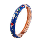 Enamel Flower Bangle Bracelet for Women