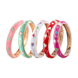 Enamel Flower Bangle Bracelet for Women