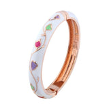Enamel Flower Bangle Bracelet for Women