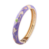 Enamel Flower Bangle Bracelet for Women