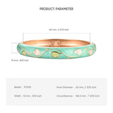 Enamel Flower Bangle Bracelet for Women