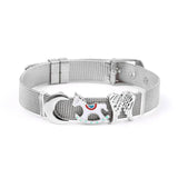 Silver Mesh Bracelet Christmas Rainbow Charm Ribbon Jewelry