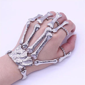 Skeleton Skull Bead Steampunk Bracelet Gothic Punk Flexible Bracelet