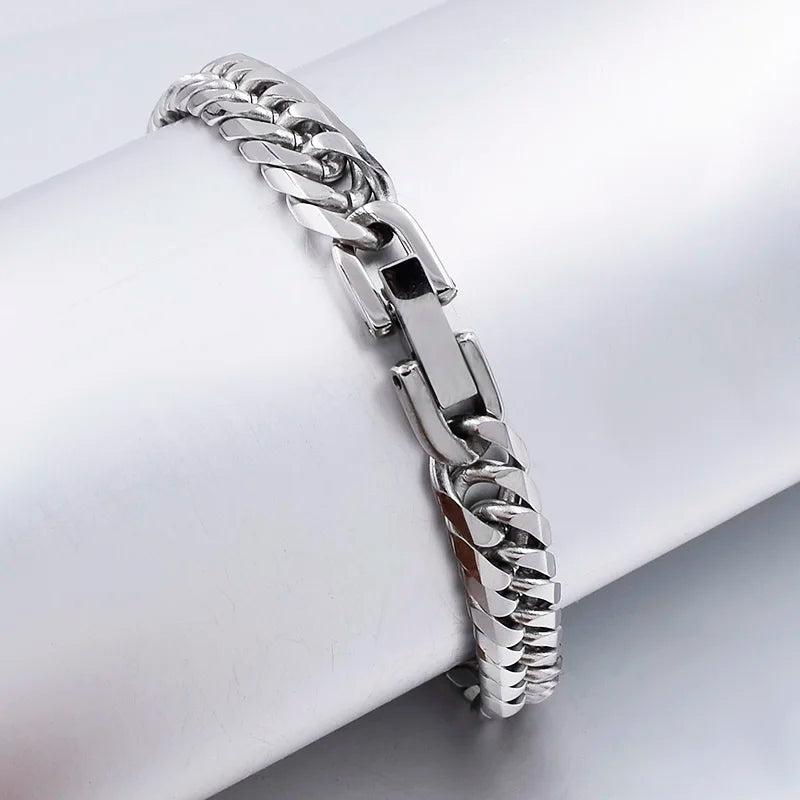 7mm Stainless Steel Chain Bracelet for Men and Women - Christmas Gift