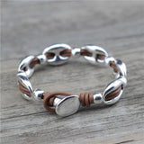 Anslow Vintage Leather Metal Bracelet Christmas Gift