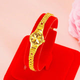 24K Plating Watch Shape Bangle Bracelet for Women/Girls, Couples Jewelry