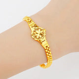 24K Plating Watch Shape Bangle Bracelet for Women/Girls, Couples Jewelry