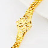 24K Plating Watch Shape Bangle Bracelet for Women/Girls, Couples Jewelry