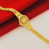24K Plating Watch Shape Bangle Bracelet for Women/Girls, Couples Jewelry