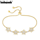 Sparkly CZ Snowflake Bracelet Adjustable Hand Chain Jewelry