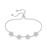 Sparkly CZ Snowflake Bracelet Adjustable Hand Chain Jewelry