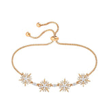 Sparkly CZ Snowflake Bracelet Adjustable Hand Chain Jewelry