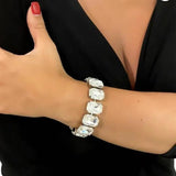 Sparkling Square Stone Crystal Bracelet, Christmas Gift for Women