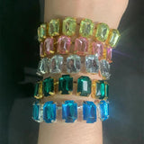 Sparkling Square Stone Crystal Bracelet, Christmas Gift for Women