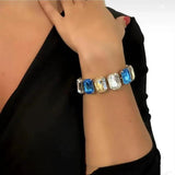 Sparkling Square Stone Crystal Bracelet, Christmas Gift for Women