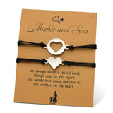 Heart Mother Son Dad Bracelets Stainless Steel Charm Adjustable