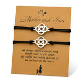 Heart Mother Son Dad Bracelets Stainless Steel Charm Adjustable