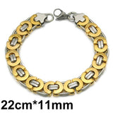 Gokadima Men Steel Byzantine Chain Bracelet Hip Hop Jewelry