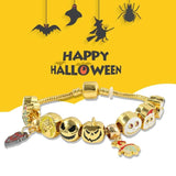 Gothic Punk Halloween Skeleton Head Charm Bracelet