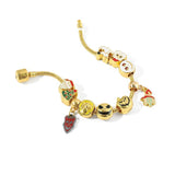 Gothic Punk Halloween Skeleton Head Charm Bracelet