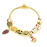 Gothic Punk Halloween Skeleton Head Charm Bracelet