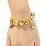 Gothic Punk Halloween Skeleton Head Charm Bracelet