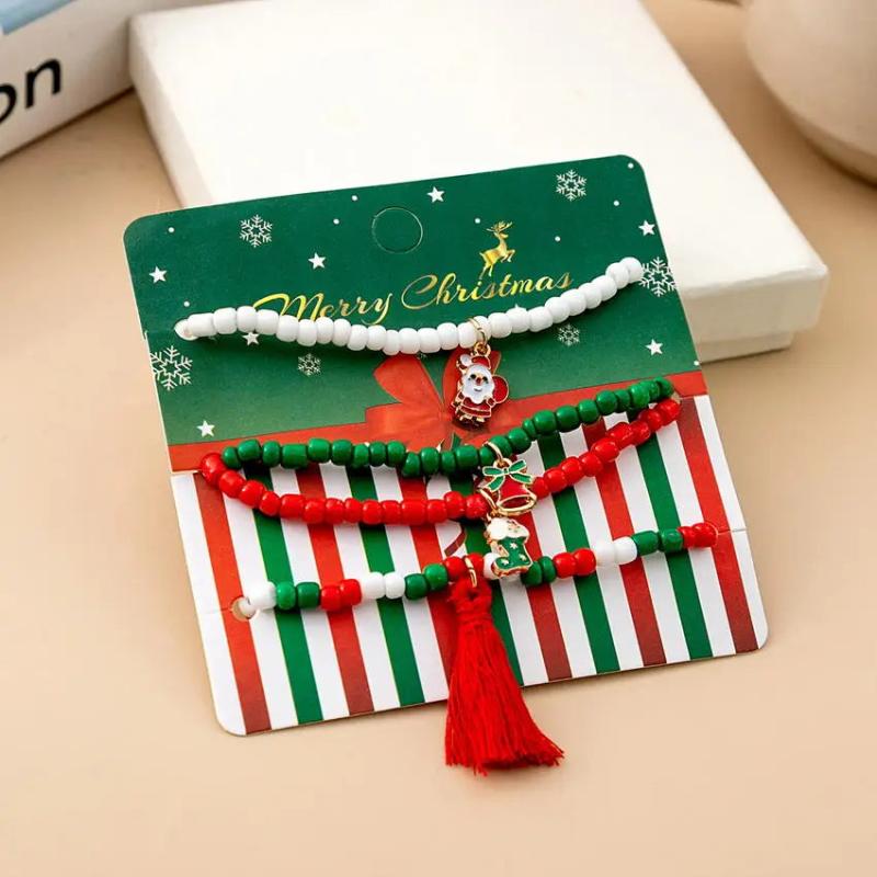 Vintage Metal Bell Christmas Charm Bracelets Set