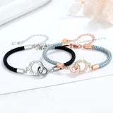 Woven Rope Heart Christmas Deer Fish Evil Eye Feather Couple Bracelet