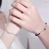 Woven Rope Heart Christmas Deer Fish Evil Eye Feather Couple Bracelet
