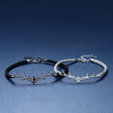 Woven Rope Heart Christmas Deer Fish Evil Eye Feather Couple Bracelet