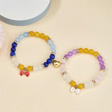 Heart Magnetic Matching Couple Bracelet Charm Key Lock Pendant Stone Crystal Bea