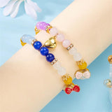 Heart Magnetic Matching Couple Bracelet Charm Key Lock Pendant Stone Crystal Bea