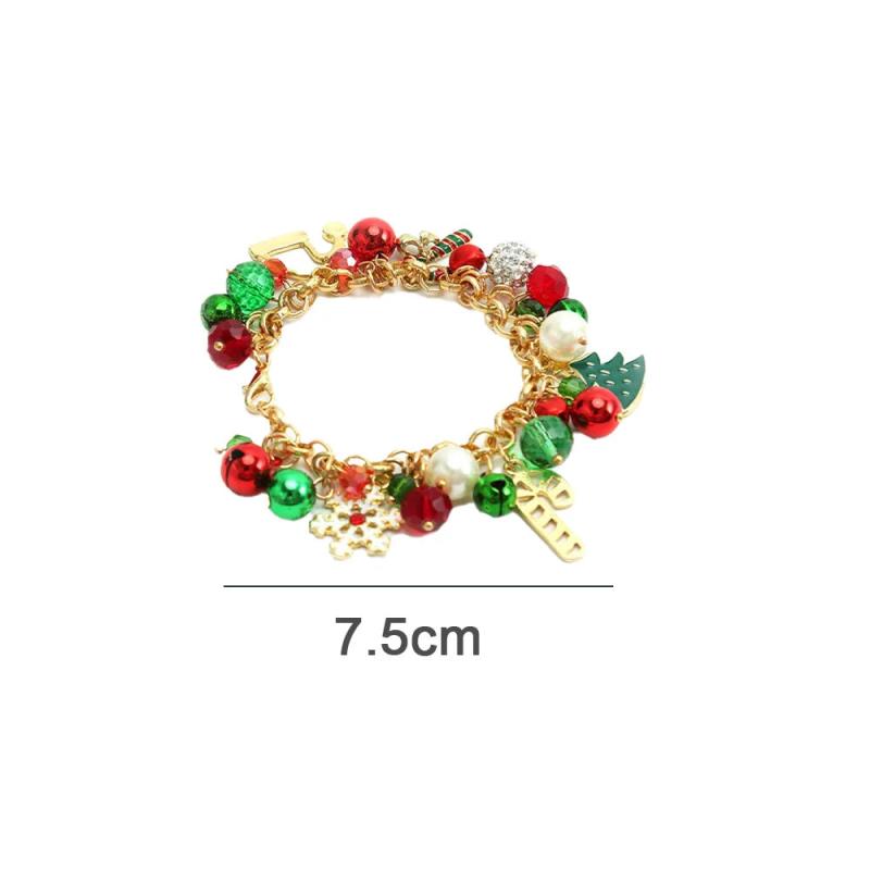 Christmas Charm Bracelets Beaded Bracelets with Pendant Charm